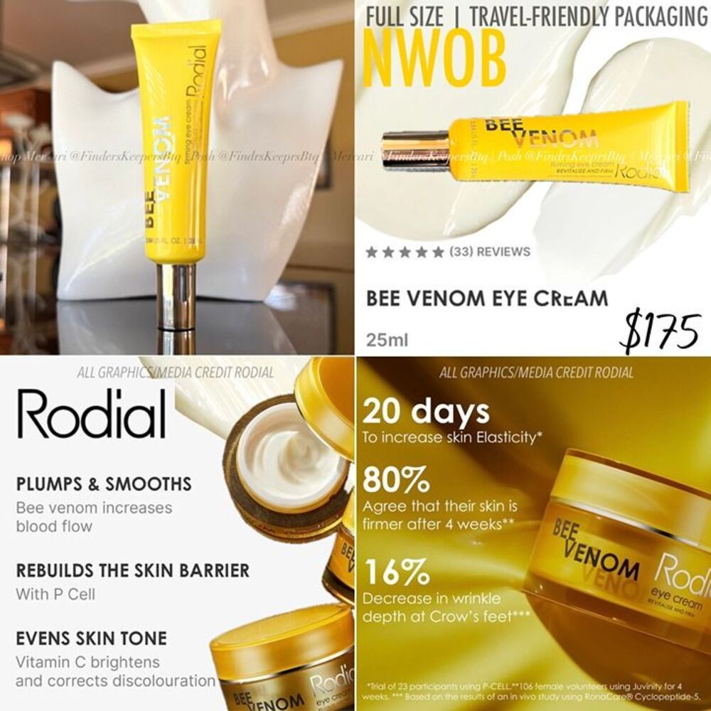 NEW RODIAL Bee Venom Eye Cream Plumping Brightening Firming Antiaging Full Size